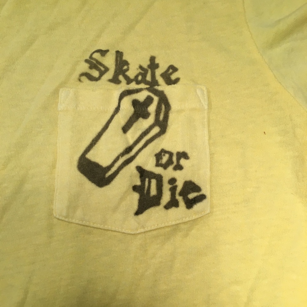 Yellow Junk Food T-shirt with Coffin - Small